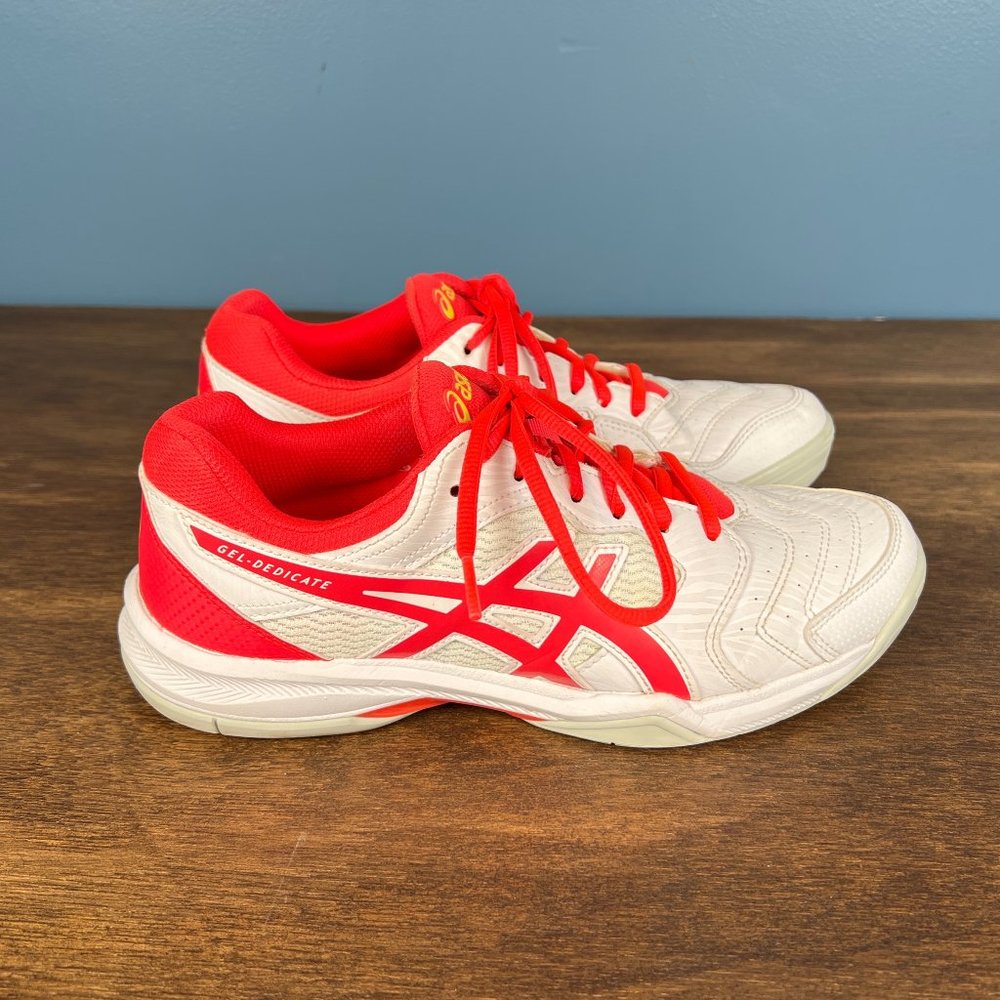 Asics Gel Dedicate White Tennis Shoes Size 8.5